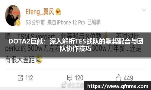 DOTA2巨献：深入解析TES战队的默契配合与团队协作技巧